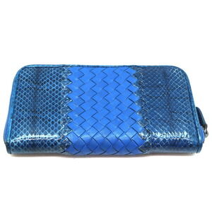 Bottega Veneta zip around Blue intrecciato leather Ayers wallet